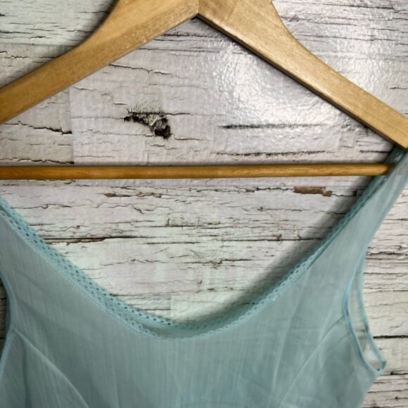 Vintage blue night gown slip chemise bow sheer size medium - Picture 5 of 8